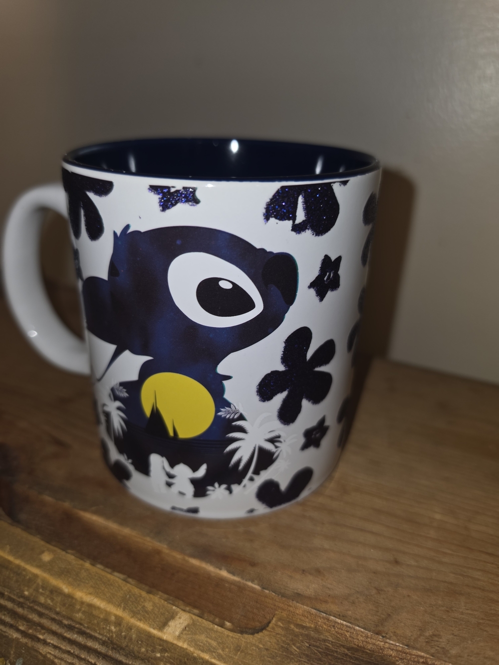 Stitch Character Blue and White Accent Ceramic Mug